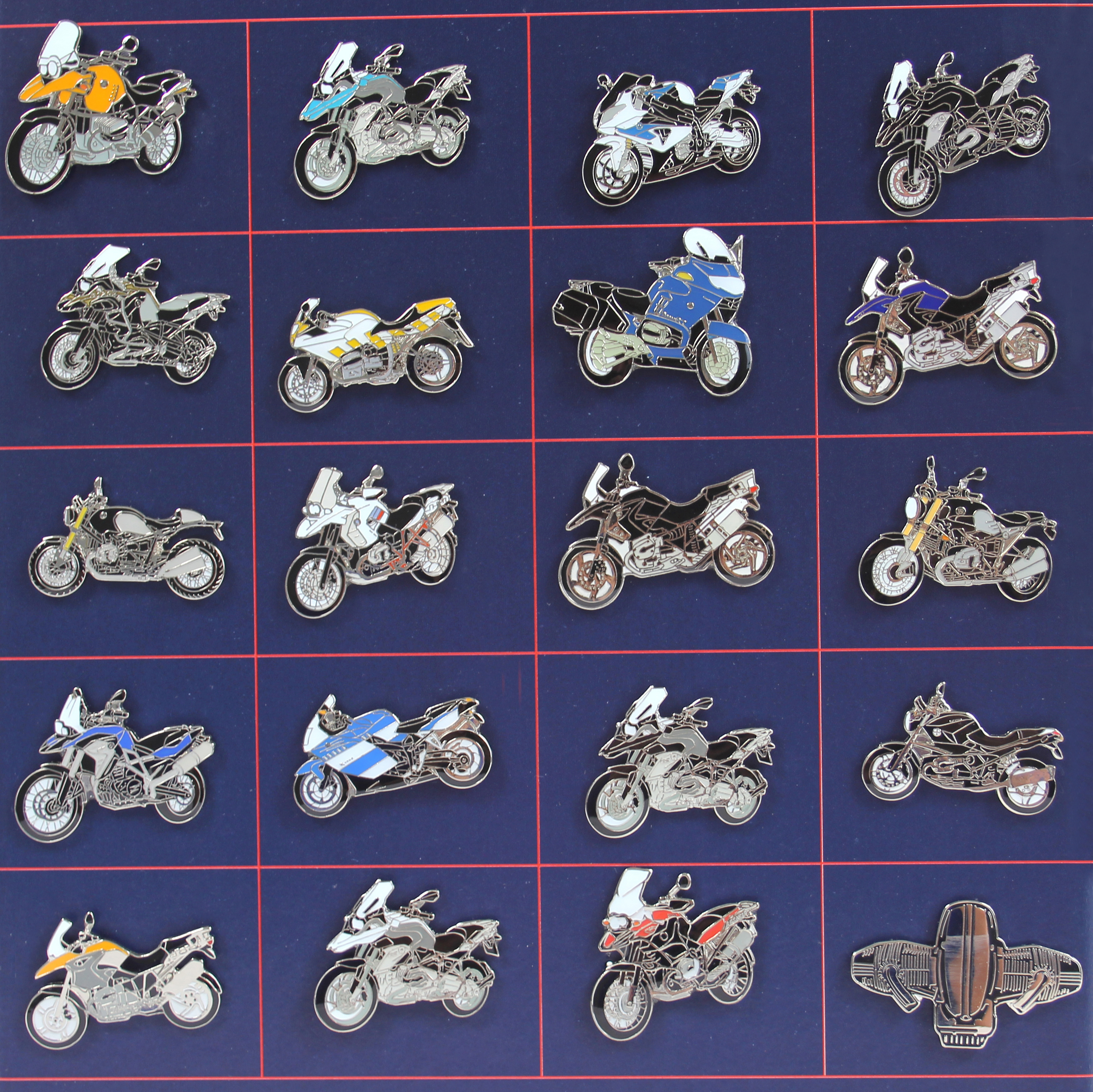 Pins showing your motorcycle for many BMW motorcycle models